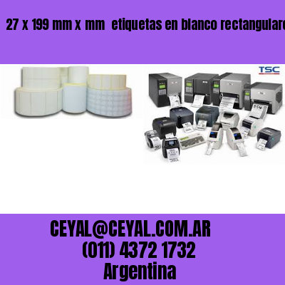 27 x 199 mm x mm  etiquetas en blanco rectangulares