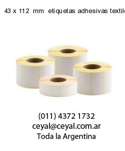 43 x 112  mm  etiquetas adhesivas textiles