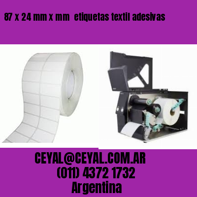 87 x 24 mm x mm  etiquetas textil adesivas