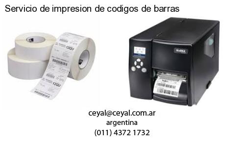 Servicio de impresion de codigos de barras