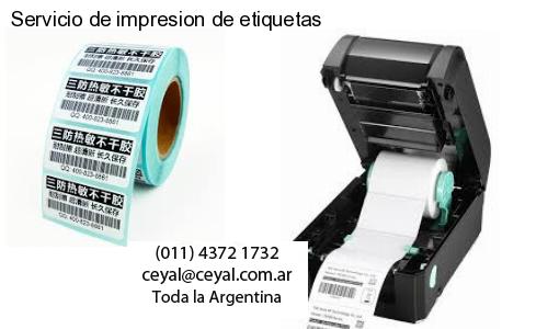 Servicio de impresion de etiquetas
