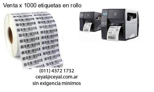Venta x 1000 etiquetas en rollo