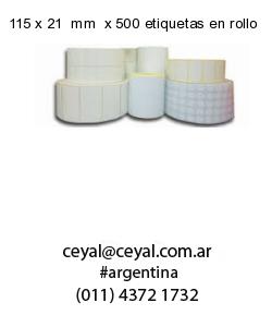 115 x 21  mm  x 500 etiquetas en rollo