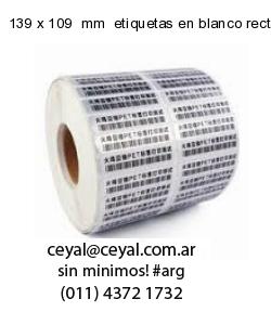139 x 109  mm  etiquetas en blanco rectangulares