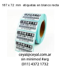 187 x 72  mm  etiquetas en blanco rectangulares