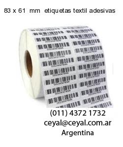 83 x 61  mm  etiquetas textil adesivas