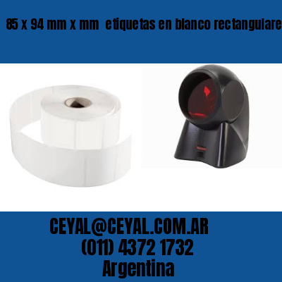 85 x 94 mm x mm  etiquetas en blanco rectangulares