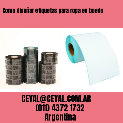 Como diseñar etiquetas para ropa en boedo