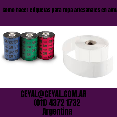 Como hacer etiquetas para ropa artesanales en almagro  buenos aires