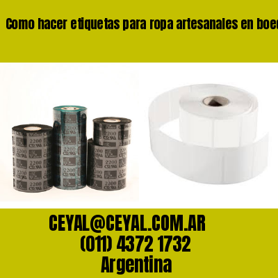 Como hacer etiquetas para ropa artesanales en boedo  buenos aires