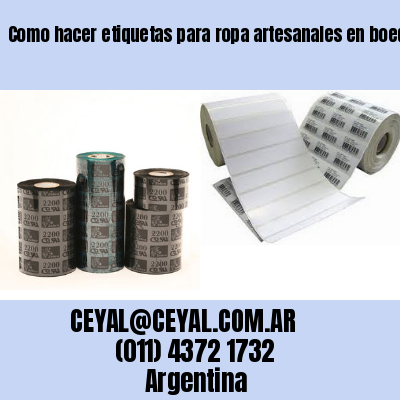 Como hacer etiquetas para ropa artesanales en boedo