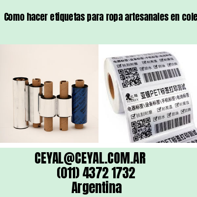 Como hacer etiquetas para ropa artesanales en colegiales  buenos aires
