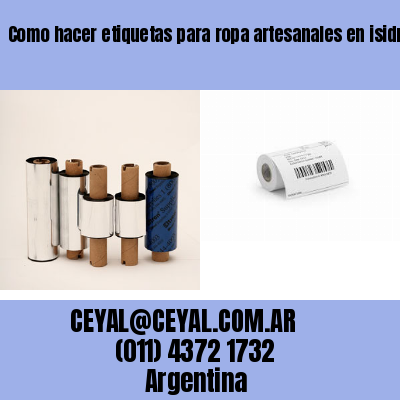 Como hacer etiquetas para ropa artesanales en isidro casanova