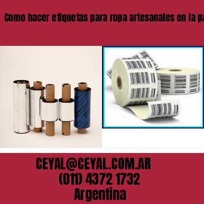 Como hacer etiquetas para ropa artesanales en la paternal buenos aires