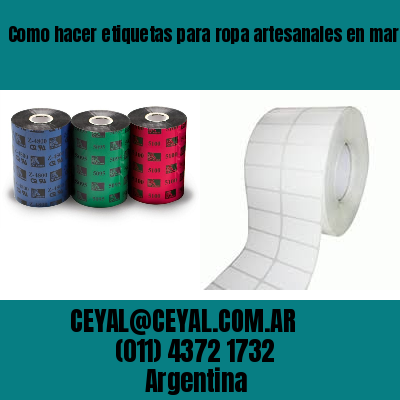 Como hacer etiquetas para ropa artesanales en martínez