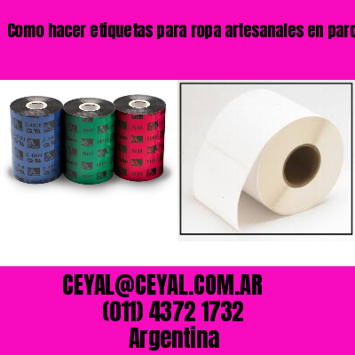 Como hacer etiquetas para ropa artesanales en parque patricios  buenos aires