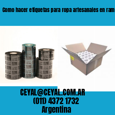 Como hacer etiquetas para ropa artesanales en ramos mejía