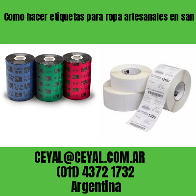 Como hacer etiquetas para ropa artesanales en san antonio de padua