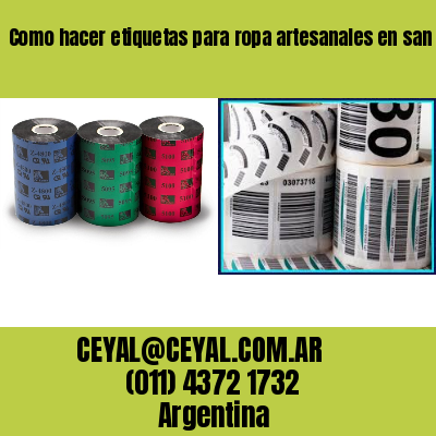 Como hacer etiquetas para ropa artesanales en san fernando
