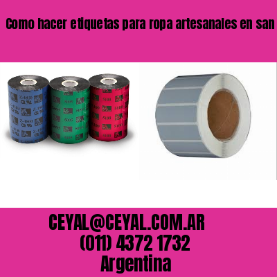 Como hacer etiquetas para ropa artesanales en san pedro