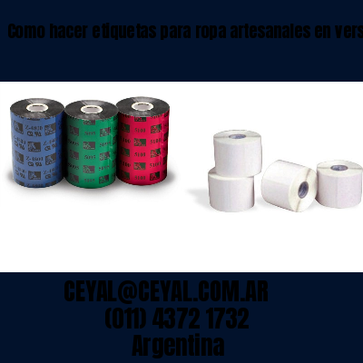 Como hacer etiquetas para ropa artesanales en versalles  buenos aires