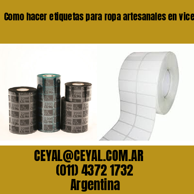 Como hacer etiquetas para ropa artesanales en vicente lópez