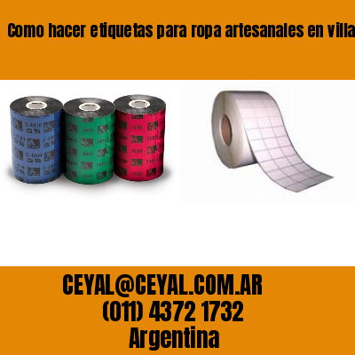 Como hacer etiquetas para ropa artesanales en villa crespo