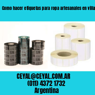 Como hacer etiquetas para ropa artesanales en villa ramallo
