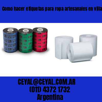 Como hacer etiquetas para ropa artesanales en villa tesei