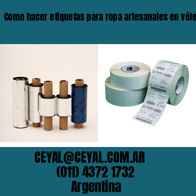 Como hacer etiquetas para ropa artesanales en vélez sársfield  buenos aires
