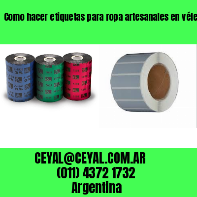 Como hacer etiquetas para ropa artesanales en vélez sársfield