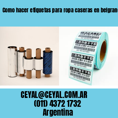 Como hacer etiquetas para ropa caseras en belgrano