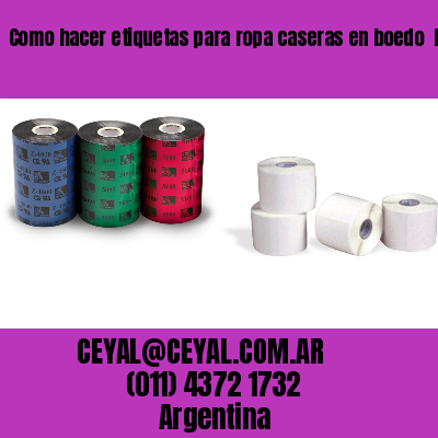 Como hacer etiquetas para ropa caseras en boedo  buenos aires
