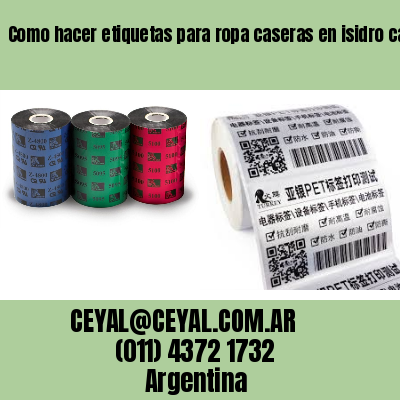 Como hacer etiquetas para ropa caseras en isidro casanova