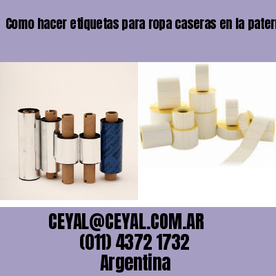 Como hacer etiquetas para ropa caseras en la paternal buenos aires