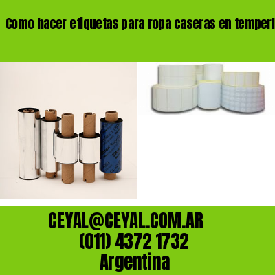 Como hacer etiquetas para ropa caseras en temperley