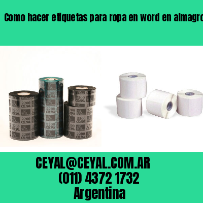 Como hacer etiquetas para ropa en word en almagro  buenos aires