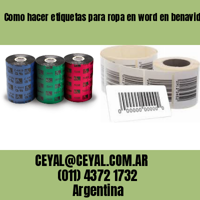 Como hacer etiquetas para ropa en word en benavidez