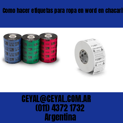 Como hacer etiquetas para ropa en word en chacarita  buenos aires