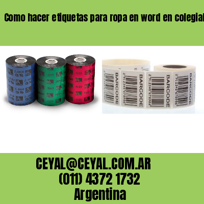 Como hacer etiquetas para ropa en word en colegiales  buenos aires