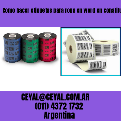 Como hacer etiquetas para ropa en word en constitucion  buenos aires