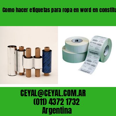 Como hacer etiquetas para ropa en word en constitucion