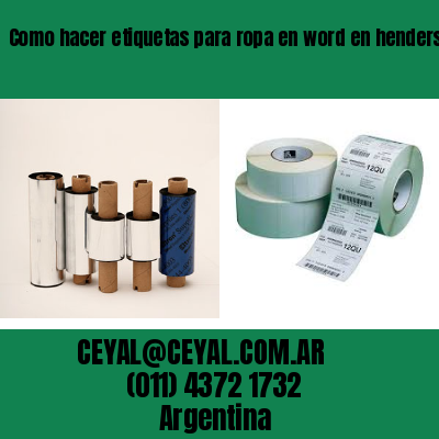 Como hacer etiquetas para ropa en word en henderson