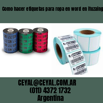 Como hacer etiquetas para ropa en word en ituzaingó