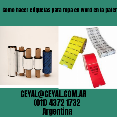Como hacer etiquetas para ropa en word en la paternal buenos aires