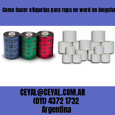 Como hacer etiquetas para ropa en word en longchamps