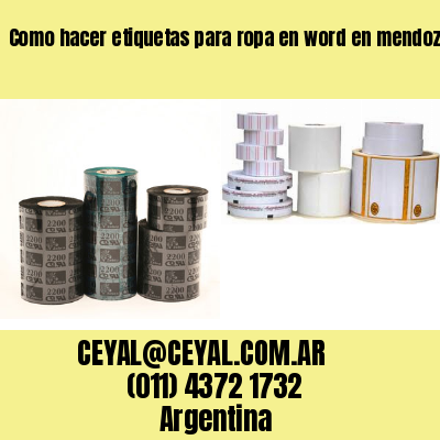 Como hacer etiquetas para ropa en word en mendoza