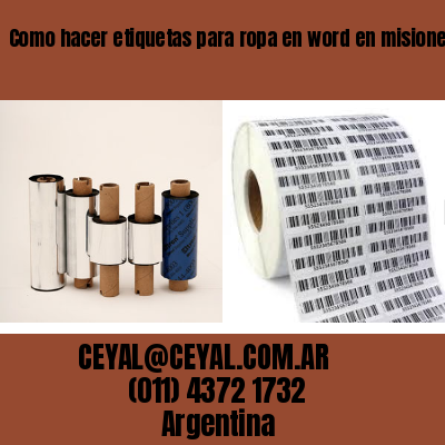 Como hacer etiquetas para ropa en word en misiones