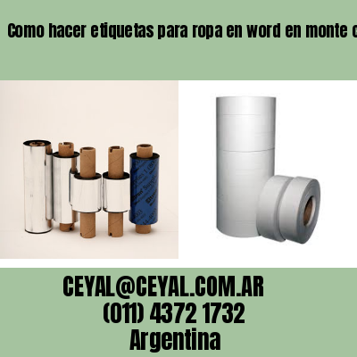 Como hacer etiquetas para ropa en word en monte castro