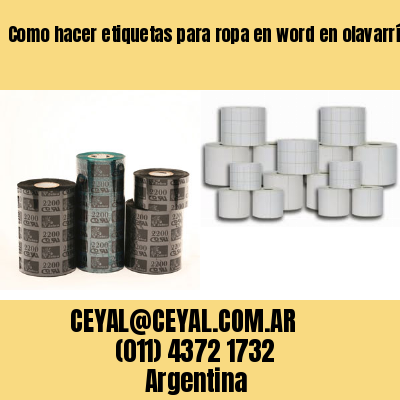 Como hacer etiquetas para ropa en word en olavarría